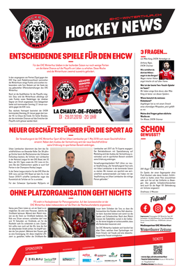 Entscheidende Spiele Für Den Ehcw