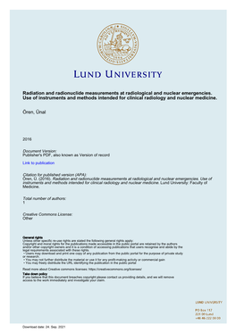 Radiation and Radionuclide Measurements at Radiological and Nuclear Emergencies