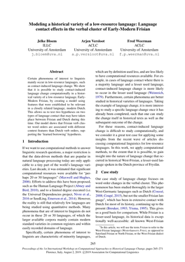 Modeling a Historical Variety of a Low-Resource Language: Language Contact Effects in the Verbal Cluster of Early-Modern Frisian