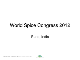 World Spice Congress 2012