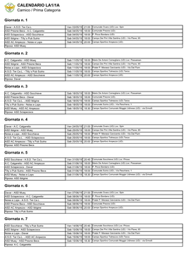 CALENDARIO LA1/1A Carnico / Prima Categoria