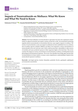 Impacts of Neonicotinoids on Molluscs: What We Know and What We Need to Know