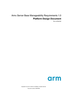 Server Base Manageability Requirements 1.0 Platform Design Document Non-Confidential