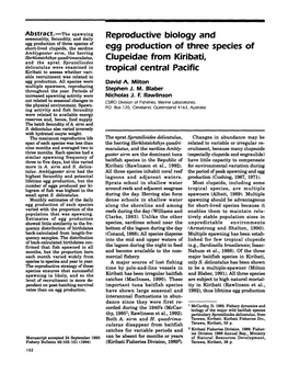 Reproductive Biology and Egg Production of Three Species Of