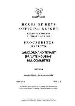 Landlord and Tenant (Private Housing) Bill Committee