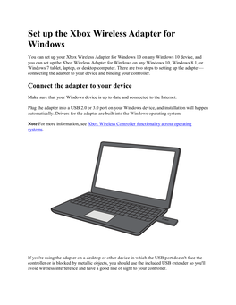 Set up the Xbox Wireless Adapter for Windows