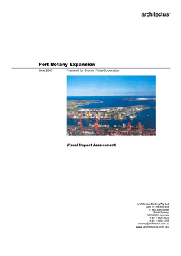 Port Botany Expansion June 2003 Prepared for Sydney Ports Corporation