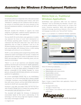 Assessing the Windows 8 Development Platform