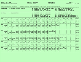 ROUTE: 35 - JANE SERVICE: SATURDAY SCHEDULE NO: PAGE: 1 TORONTO TRANSIT COMMISSION DIVISION: ARRW REPLACES NO: EFFECTIVE: Jan 9, 2021