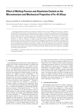 Effect of Melting Process and Aluminium Content on the Microstructure and Mechanical Properties of Fe–Al Alloys