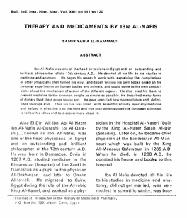 Therapy and Medicaments by Ibn Al-Nafis