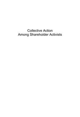 Collective Action Among Shareholder Activists