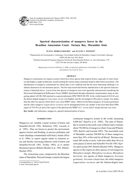 Spectral Characterization of Mangrove Leaves in the Brazilian Amazonian Coast: Turiaçu Bay, Maranhão State