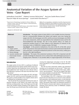 Anatomical Variation of the Azygos System of Veins - Case Report