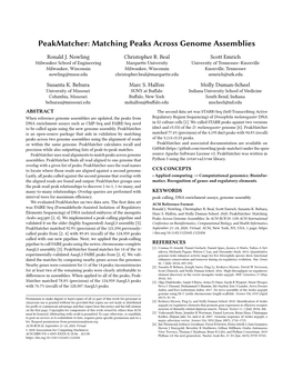 Peakmatcher: Matching Peaks Across Genome Assemblies