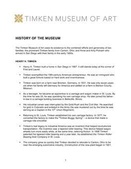 History of the Museum