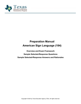Preparation Manual American Sign Language (184)