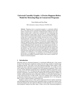 Universal Causality Graphs: a Precise Happens-Before Model for Detecting Bugs in Concurrent Programs