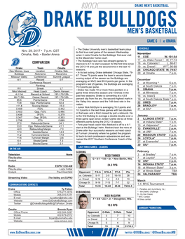 Men's Basketball Drake Individual Game-By-Game (As of Nov 26, 2017) All Games 2 #02 Gibbs, Jalen Guard 6-3 • Fr