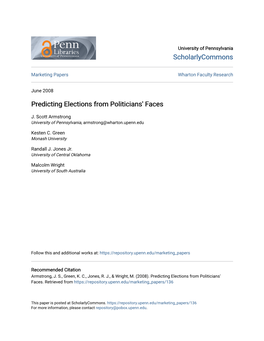 Predicting Elections from Politicians' Faces