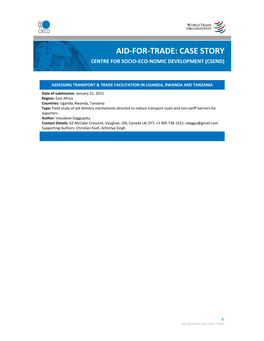 Assessing Transport Trade Facilitation