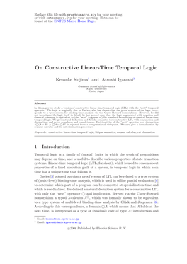 On Constructive Linear-Time Temporal Logic