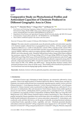 Comparative Study on Phytochemical Profiles and Antioxidant Capacities