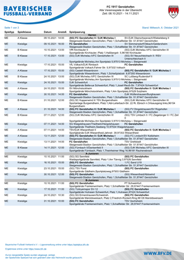 FC 1917 Gerolzhofen Alle Vereinsspiele in Der Übersicht Zeit: 29.08.2021