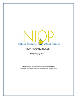 Niop Trading Rules