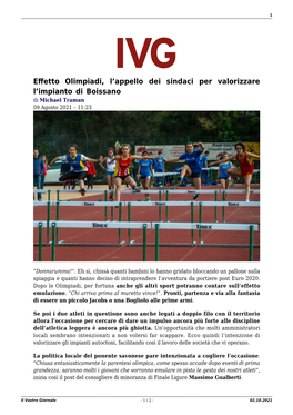 Il Vostro Giornale - 1 / 2 - 02.10.2021 2