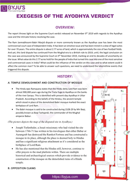 Exegesis of the Ayodhya Verdict