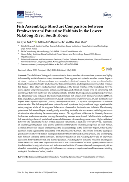 Fish Assemblage Structure Comparison Between Freshwater and Estuarine Habitats in the Lower Nakdong River, South Korea