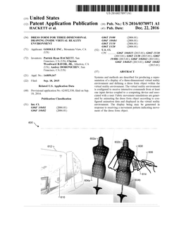 (2) Patent Application Publication (10) Pub. No.: US 2016/0370971 A1 HACKETT Et Al