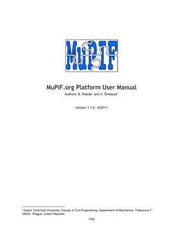 Mupif.Org Platform User Manual Authors: B