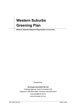 Western Suburbs Greening Plan