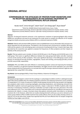 Comparison of the Efficacies of Proton Pump Inhibitors and H2 Receptor Antagonists in On-Demand Treatment of Gastroesophageal Reflux Disease