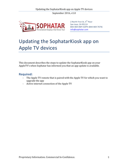 Updating the Sophatarkiosk Software on an Apple TV