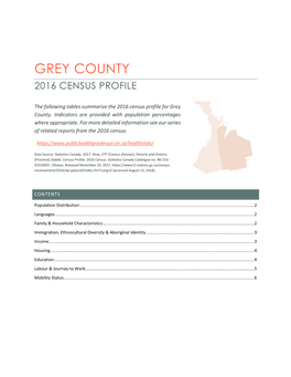 Grey County 2016 Census Profile