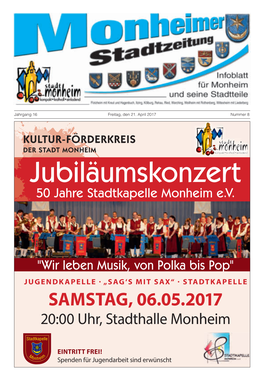 Jubiläumskonzert 50 Jahre Stadtkapelle Monheim E.V