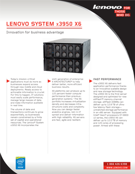 LENOVO SYSTEM X3950 X6 Innovation for Business Advantage