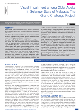 Visual Impairment Among Older Adults in Selangor State of Malaysia: the Grand Challenge Project