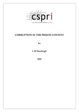 Corruption in the Prison Context