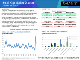 Calamos Small Cap Market Snapshot