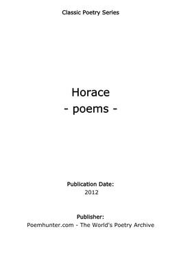Horace - Poems