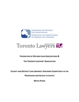 Federation of Ontario Law Associations White Paper