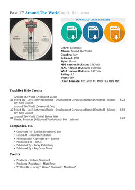 East 17 Around the World Mp3, Flac, Wma