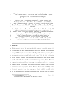 Tidal Range Energy Resource and Optimization – Past