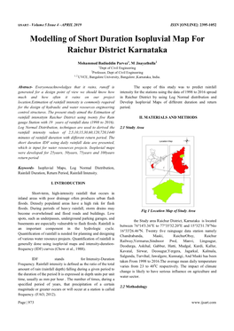 Modelling of Short Duration Isopluvial Map for Raichur District Karnataka