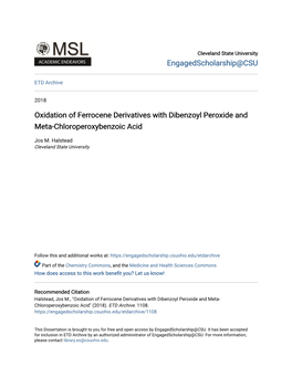 Oxidation of Ferrocene Derivatives with Dibenzoyl Peroxide and Meta-Chloroperoxybenzoic Acid