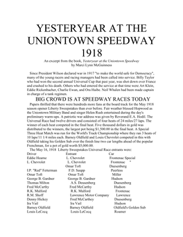 Uniontown Speedway Book Chapter 1918.Pdf